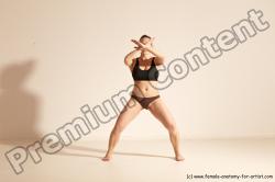 Underwear Martial art Woman White Moving poses Average long colored Dynamic poses Academic